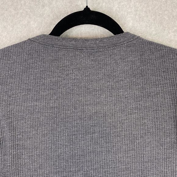 Rhone Shirt Mens L Grey Waffle Henley Long Sleeve - Picture 5 of 7